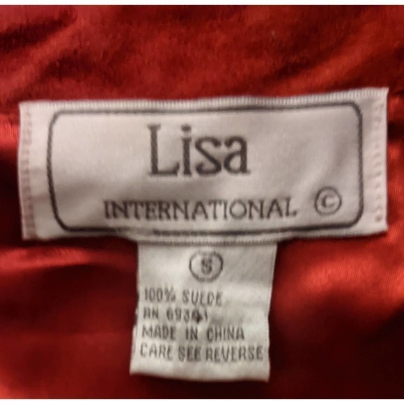 Lisa International 100 Percent Suede Red Vest with Metal Embellishment, Small - Picture 10 of 11